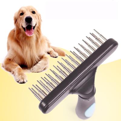 China Hot Selling Large Dog Stocked Dog Cleaning Comb and Grooming Nail Rake Large Remove Hair Knot Floating Open Comb for sale