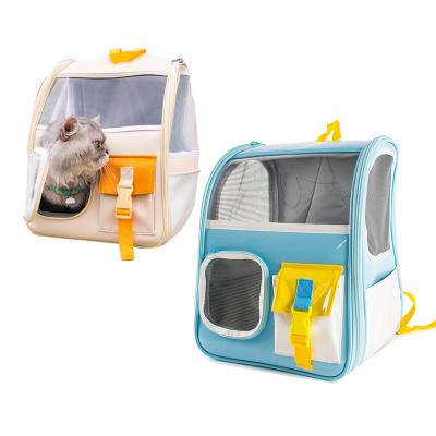 China Stored Portable Transparent Pet Backpack Pet Bag Suitable For Small Cats And Dogs for sale