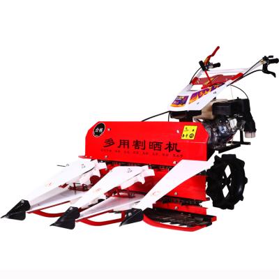 China Multifunctional Self-Propelled Small Rice Harvester Gasoline Wheat Hand-Push Harvester Diesel Corn Stalk Windrower Maker for sale