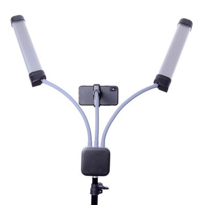 China Adjustable Brightness And Color Temperature Double Arm LED Fill Light Make Up Light Hot Sale for sale