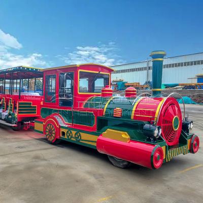 China Steel amusement rides low price high quality customizable playground trackless train for sale for sale