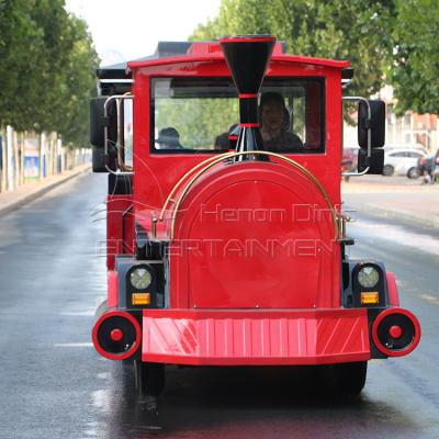 中国 Factory price amusement equipments theme park high quality customizable playground steel trackless train for sale 販売のため