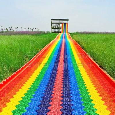 Китай Outdoor Amusement Park Farm Scenic Area Playground Colorful Plastic Kids Slides Adult Rainbow Slide For Sale продается