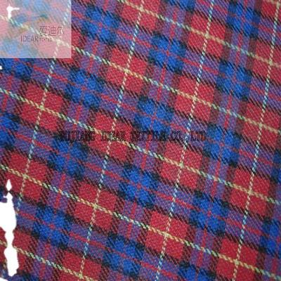 China Red And Blue Checked Waterproof Polyester Fabric For Suitcase Coated PVC for sale