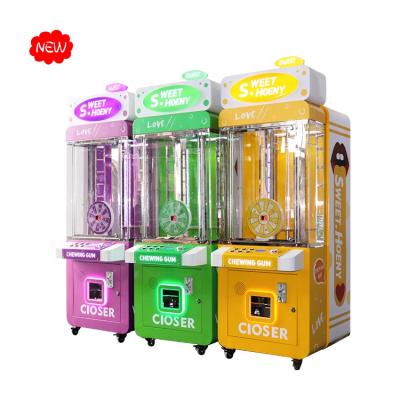 China New Arrival Metal Cabinet and Tempered Glass Cash and Chewing Gum Coin Operated Arcade Prize Vending Game Machine for Sale for sale