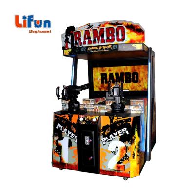 China Electronic Coin Operated Simulator Rambo Arcade Low Price India 2 Player Video Game Gun Shooting Machine Metal+Plastic base for sale