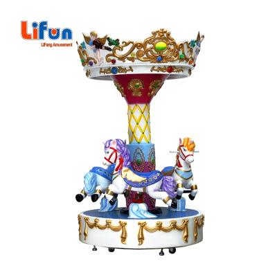 China Factory Wholesale Fiberglass Coin Operated Amusement Park Rides Mini Kids Merry Go Round Carousel Game Machine For Sale for sale