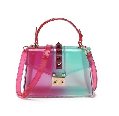 China Lady Source Of Goods Women Handbags Shoulder Bag Wholesale Cheap Mixed Color PVC Child Jelly Bag for sale