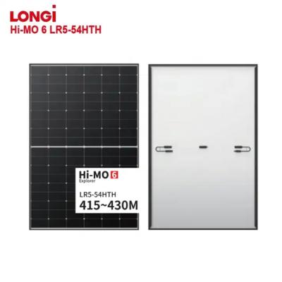 China New Products Hot Sale Solar Panels Longi Hi-Mo6 LR5-54HTH 415w 420w 425w 430w Cell Half All Black Frame 182mm*182mm for sale