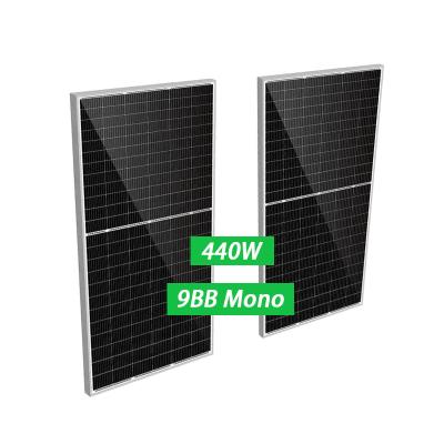 China 440w 450w Solar Panels Painel Home Use Europe Warehouse Sunpower Cells Energy System 158.75mmx158.75mm for sale