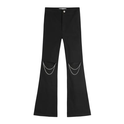 China 2022 Fashion QUICK DRY Hollow Out Mid Waist Wide Leg Pants Streetwear Casual Pants For Women for sale