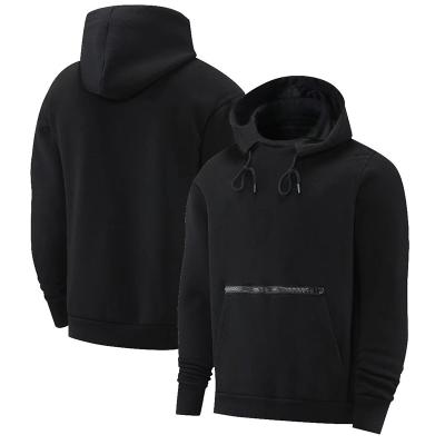 China Custom Anti-Wrinkle Plain Pullover Printing Sweatshirt Streetwear Blank Hoodie Black Zipper Pocket Men's Pullover Unisex Hoodie for sale