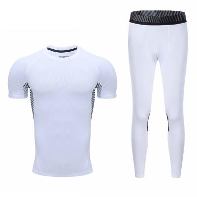 China Men's Outdoor Sports Breathable Quick Dry Short Sleeve T-shirt Fitness Clothes Shaping Running Elastic Tights for sale