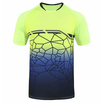 China Basic Logo Fabric Badminton Custom Made Breathable Quick Dry Crew Neck Badminton Sports T-shirts Badminton Tank Top T-shirts for sale