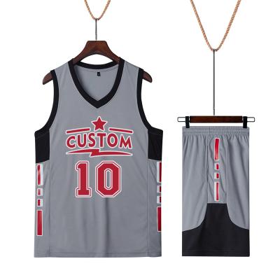 China 2021 breathable high quality sleeveless shirt with shorts tracksuit basketball uniform for sale