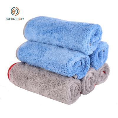 China SAIOTER Microfiber Towel Car Cleaning Towel Eco-friendly Reusable Cleaning Cloths Drying Polishing Auto Cleaning Retailers For Kitchen for sale