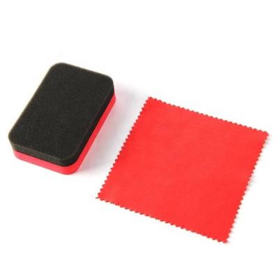 China Square High Efficiency Double Sided Crystal Nano Ceramic Microfiber Cloth Coating Applicator Sponge Pad For Car Beauty And Polish Polish for sale