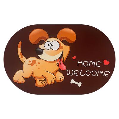 China Reversible Washable Kitchen Door Mat Dog Pattern For Kitchen Using Hot Sale Printed All Weather Plastic Floor Mats for sale