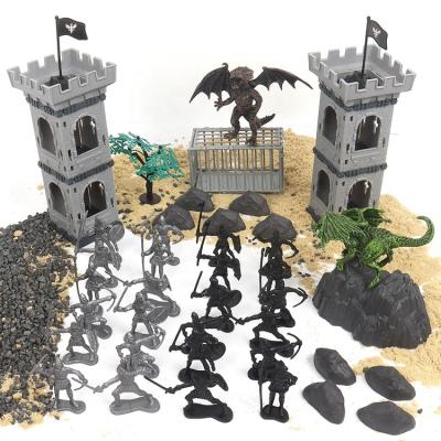 China 2022 MODEL TOY 2022 Hot Sale Boy Medieval Castle War Game Knight and Dragons Roman Soldier Legend 65pcs for sale