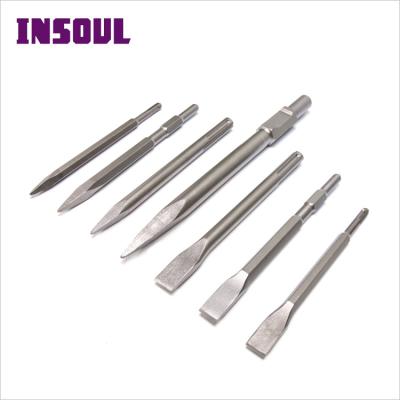 China INSOUL CHS02 Metal Drilling Chisel For Concrete / Brick Wall 40Cr 18 Mm Max Plus Shank Mansory Chisel for sale