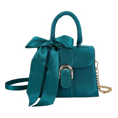 China 2021 fashion new design handbag wholesale suppliers shape shiny face women's tote handbag with bow for sale