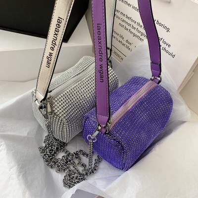 China Fashion designer high quality colorful glitter bling glitter cross - body clips handbags for lady for sale