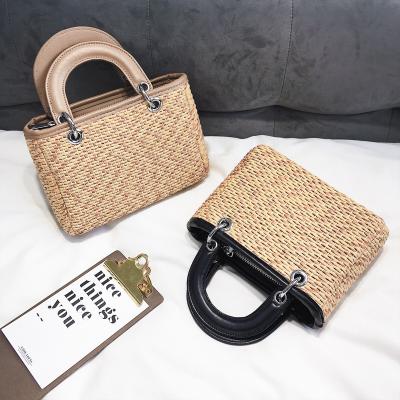 China 2021 Fashion Beach Women Girls Straw Unique Straw Tote Handbag for sale