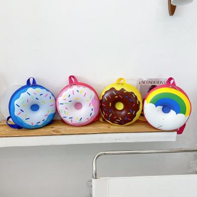 China Rainbow Anti-theft Cute Girl Backpacks Cute Pink Children Donuts School Bags For Kid for sale