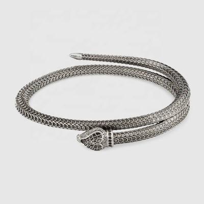 China Other wholesale retro, European and American fashion double GG spirit snake bracelet Thai silver jewelry, with a lot of discounts for sale