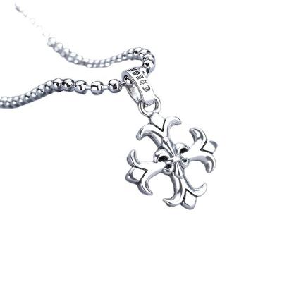 China Chromehearts Punk Thai Silver Cross Pendant Personalized Simple Nightclub Fashion Mens And Womens Long Necklace for sale