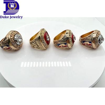 China DUKE 4-PCS SET Ready Running N BA Basketball Championship Ring With Wooden Box for sale