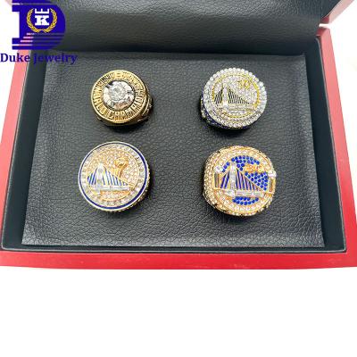 China CLASSIC DUKE 1 SET 4-PCS SET N BA Ready Stock With A RRIORS Basketball Championship Ring With Wooden Box for sale