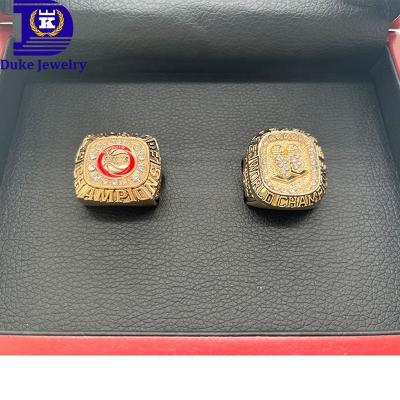 China DUKE 1 SET 2 PCS N CLASSIC BA Uston Rocket Basketball Ready Championship Ring With Wooden Box for sale