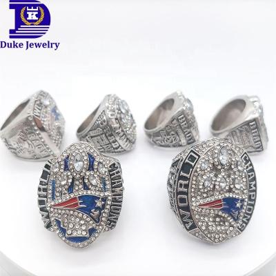 China Commemorative Soccer Football Championship Rings Super Bow l New England Patriots Set 6-PCS With Fancy Wooden Box for sale