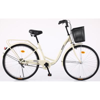 China 24 Inch Carbon Steel Frame Single Cheap City Bike Steel Speed ​​Urban Bicycles For Women for sale