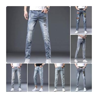 China New Design Cheap Wholesale Men's Jeans Pants Good Quality Zipper Elastic Jeans Fashion Breathable Men's Jeans For Men for sale