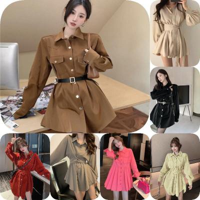 China Anti-Static Cotton Blouse Casual Dress Elegant Long Sleeve Cropped Skirt Cotton Top Summer Cropped Dress for sale