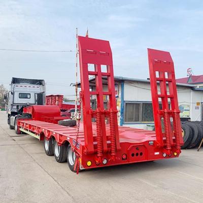 China Op zwaar werk berekende Aanhangwagen 60 van 3 Assenlowboy 80 100 Ton van de het Bedvrachtwagen van Lowbed de Lage Semi Aanhangwagen Te koop