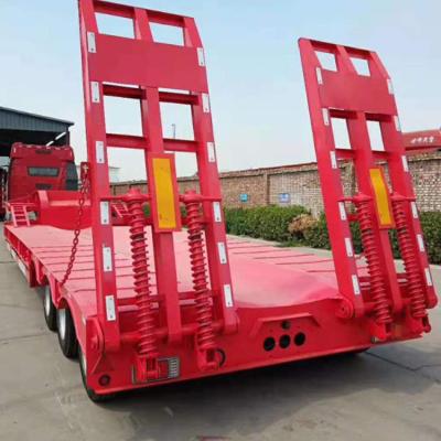 China 3 remolque extensible hidráulico 100 Ton Lowboy Semi Trailer de Ton Low Body Low Bed del árbol 60 en venta