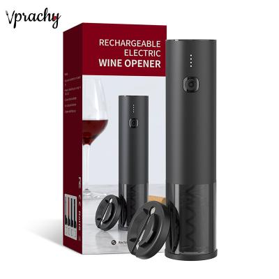 China Fasihon Prospects Selling Prospects One-press Black Modern Cute Button Rechargeable Electric Stainless Steel Automatic Wine Opener Corkscrew For Bar for sale