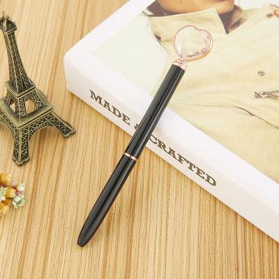 China office & Custom Logo Ball Pen Fashion Writing New Styles Heart Pen Hot Sale Metal School Shape Multicolor Diamond Ballpoint Pen for sale