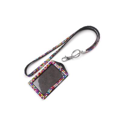 China Wholesale Bling Rhinestone Nylon Lanyards with ID Card Holder for sale