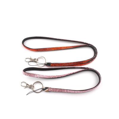 China New Business Bling Custom 0.8x76cm Rhinestone Nylon Lanyards for sale