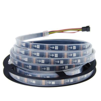 China Hotel Multi Colored Led Strip Lights RGB 5v APA102 30leds144leds/m Black PCB IP67 Building Application for sale