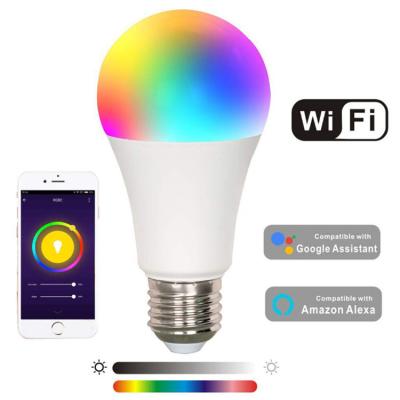 China Alexa Hotel and Google Home Wifi Led Light Bulb 9w RGB Smart Led Light Bulbs Alexa And Google for sale