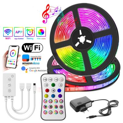 China Waterproof Cheap USB With SMD Remote Control Flexible Ribbon Waterproof 5m 10m 5050 Flex Rgb Neon TV Backlight Led Strip Rope Light for sale