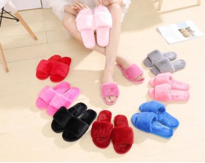 China Fashion Trend Women's Furrry Ladies Slipper Autumn Winter New Household Cotton Indoor Warm Soft Slipper for sale