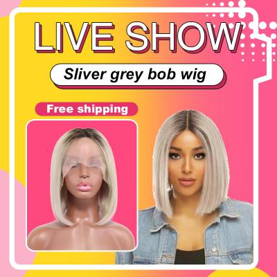 China Free Shipping Curly Hair Bob Wig, 12Inch Curly Ombre Sliver Hair Bob Wig For Black Women for sale