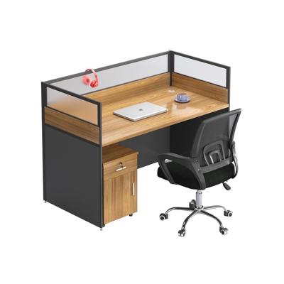 China Customized Hot Selling Gray Desk Expandable North American Walnut Iron Office Business Space Computer Desk Side By Side for sale