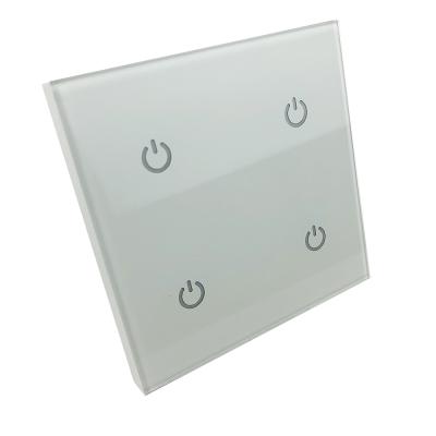 China 4 gang wall reset touch switch 86 module with brushed led for kc868 smart home control system KC-LNW-426 for sale